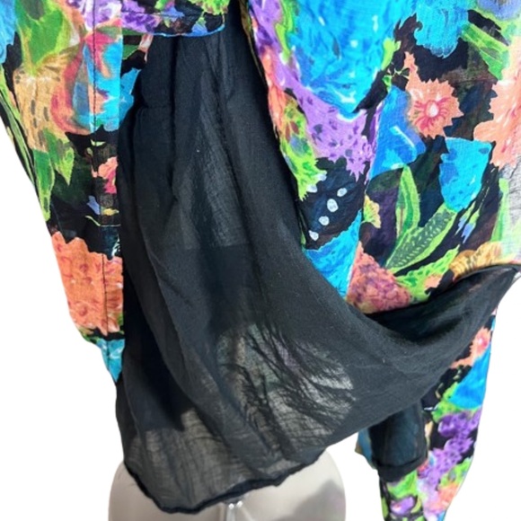 Equation Floral Bright Boho Mini-Dress / Tunic Top - Picture 8 of 12